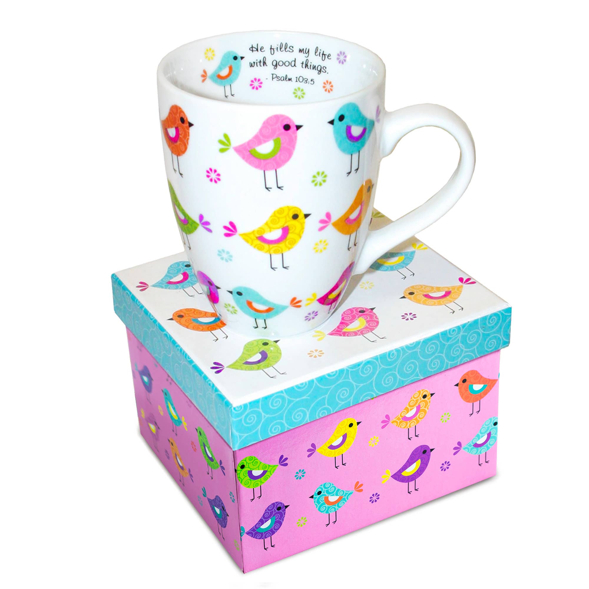 Ceramic Curvy Mug: Birds