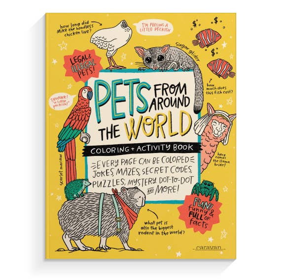 ACTIVITY BOOK: PETS Coloring + Activity: Jokes, Comics, Mazes + MORE