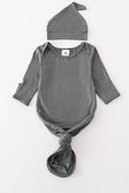 Load image into Gallery viewer, Baby Gown: Charcoal (2 PC Bamboo Set)
