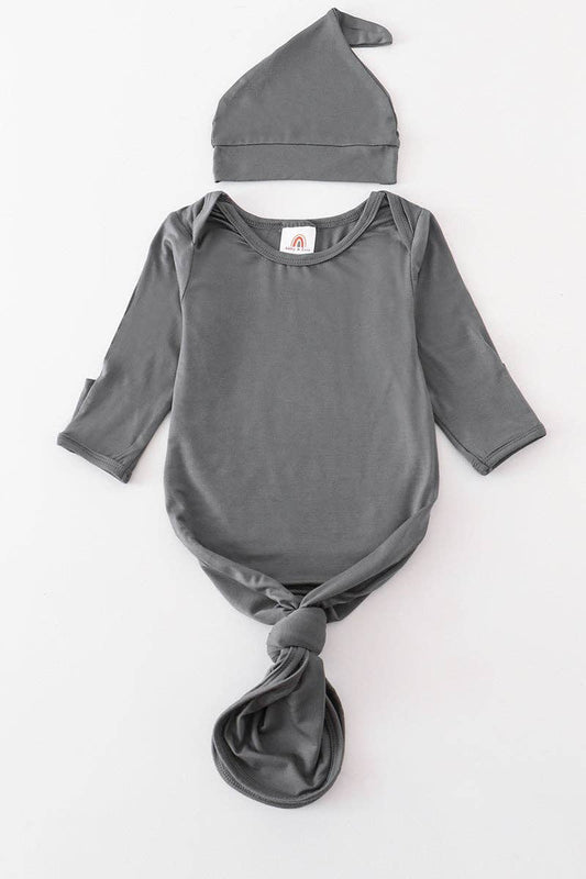 Baby Gown: Charcoal (2 PC Bamboo Set)