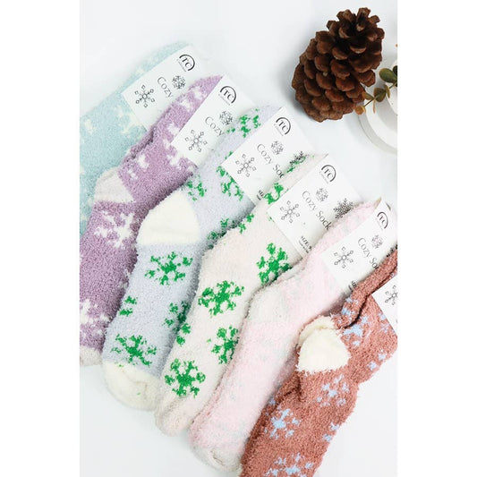 Snowflake Cozy Fuzzy Socks