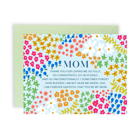 Card: Mom (Blue Floral)