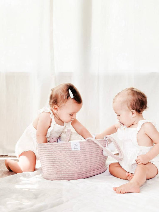 Rope Diaper Caddy: Vintage Rose