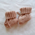 Load image into Gallery viewer, Knitted Infant Slippers/Booties: Camel
