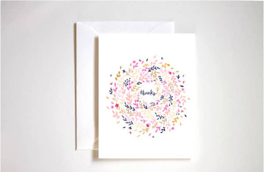 Greeting Card: Thanks Floral Wreath