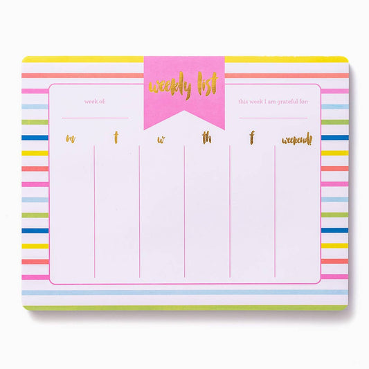 Planner: Striped Weekly List Pad