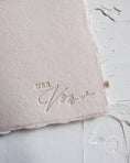 Load image into Gallery viewer, HER Wedding Vow Booklet: Sandy Beige paper w/Silk Ribbon
