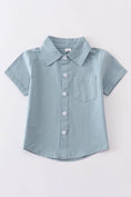 Load image into Gallery viewer, Boy Collared Shirt: Ocean Blue
