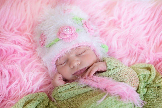 Heirloom Crochet Gift Hat: Pink Roses