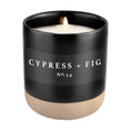 Load image into Gallery viewer, Candle: Cypress and Fig Soy Candle - Black Stoneware Jar - 12 oz
