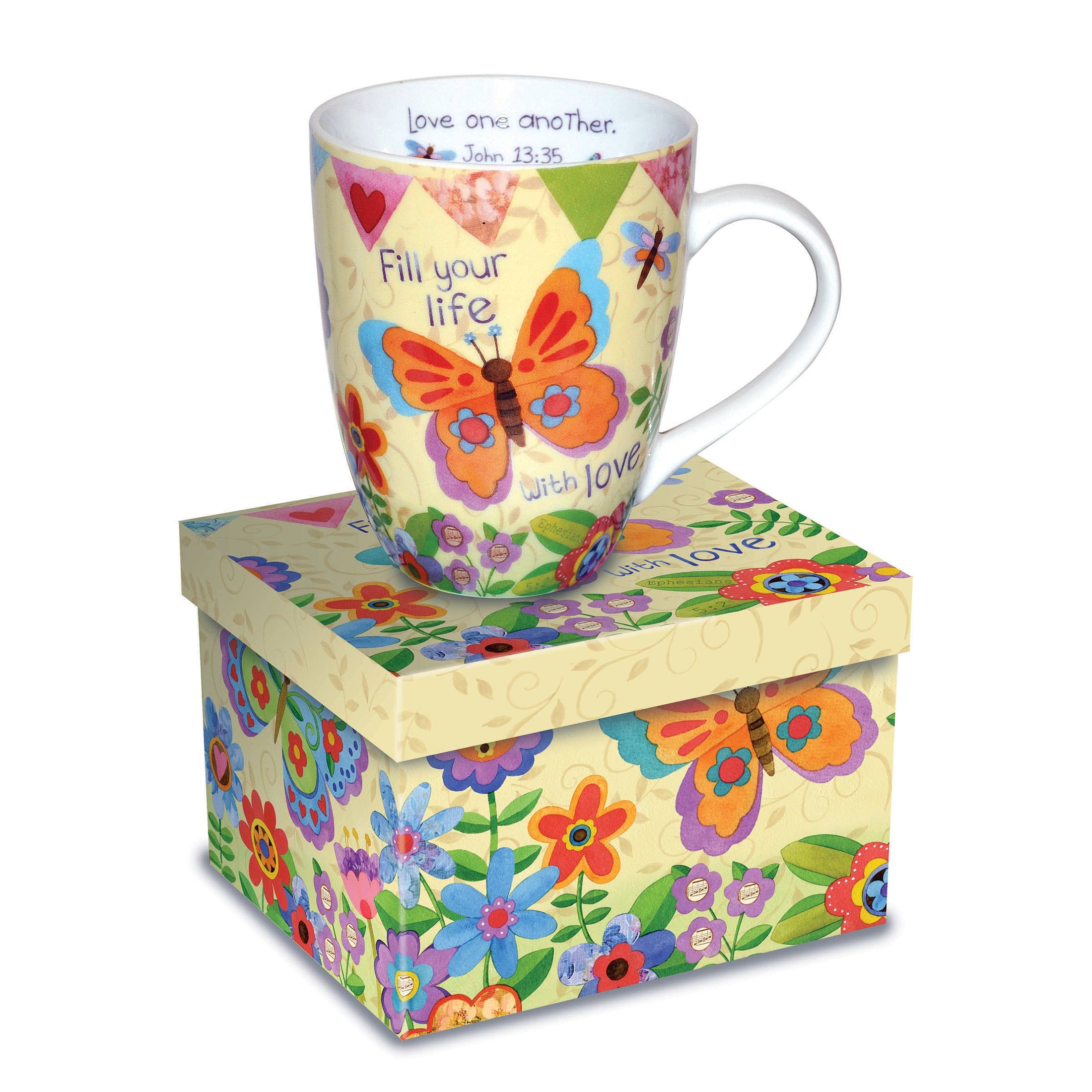 Ceramic Curvy Mug: Beautiful Butterfly