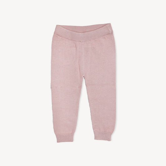 Milan Earthy Sweater Knit Baby Legging Pants Organic Cotton: Mauve Pink / 12-18 Month