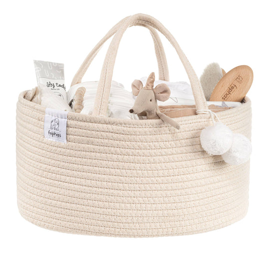 Rope Diaper Caddy: Beige