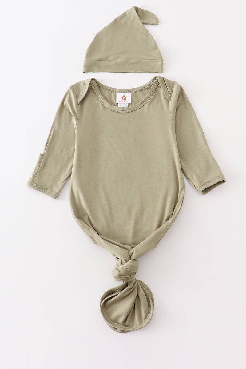 Baby Gown: Sage (2 PC Bamboo Set)