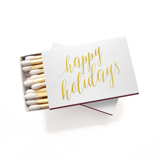 Matchbox: Happy Holidays -  White & Metallic Gold for Christmas