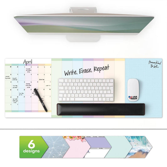 M.C. Squares 3-in-1 Dry Erase Desk Mat, Mouse Pad & Calendar