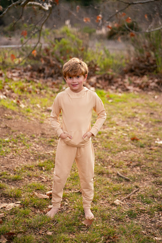 Jogger Set - French Terry Hooded: Straw
