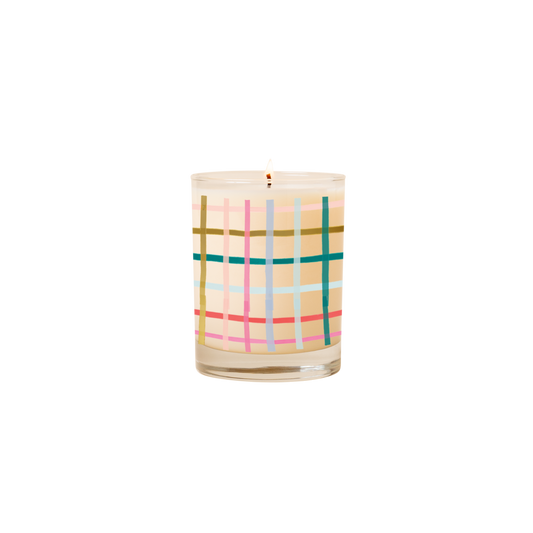 Candle: Rocks Glass (Pretty Plaid)
