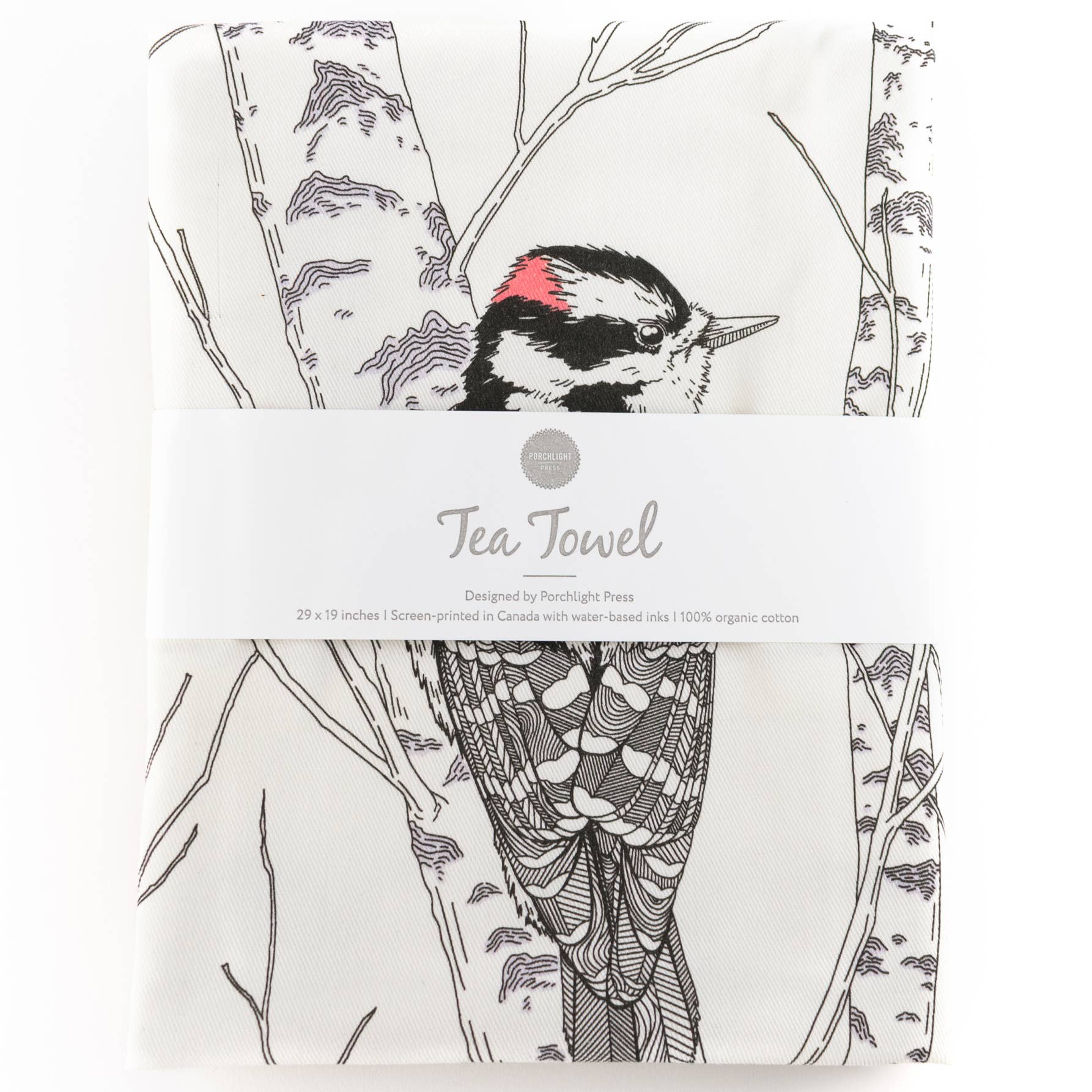 Tea Towel: Downy Woodpecker