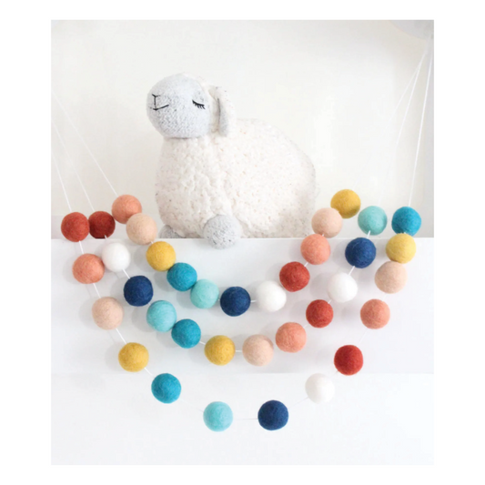 Southwestern Sky Felt Ball Garland: 7 ft.