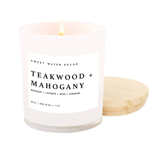 Candle: Teakwood and Mahogany Soy Candle (11 oz)