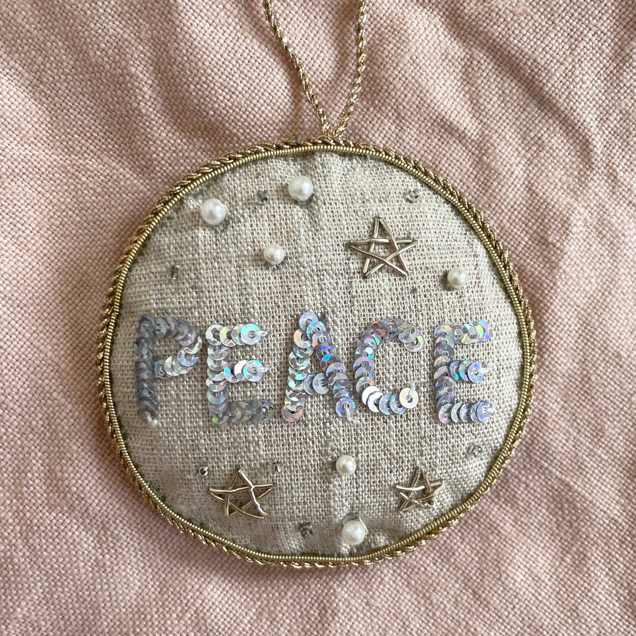 Handmade 'Peace' Christmas Decoration