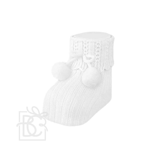 Newborn Pompom Cotton Socks/Booties