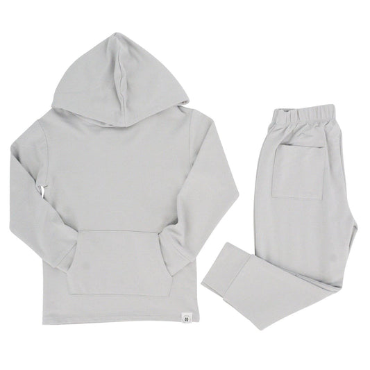 Jogger Set - French Terry Hooded: Glacial Grey