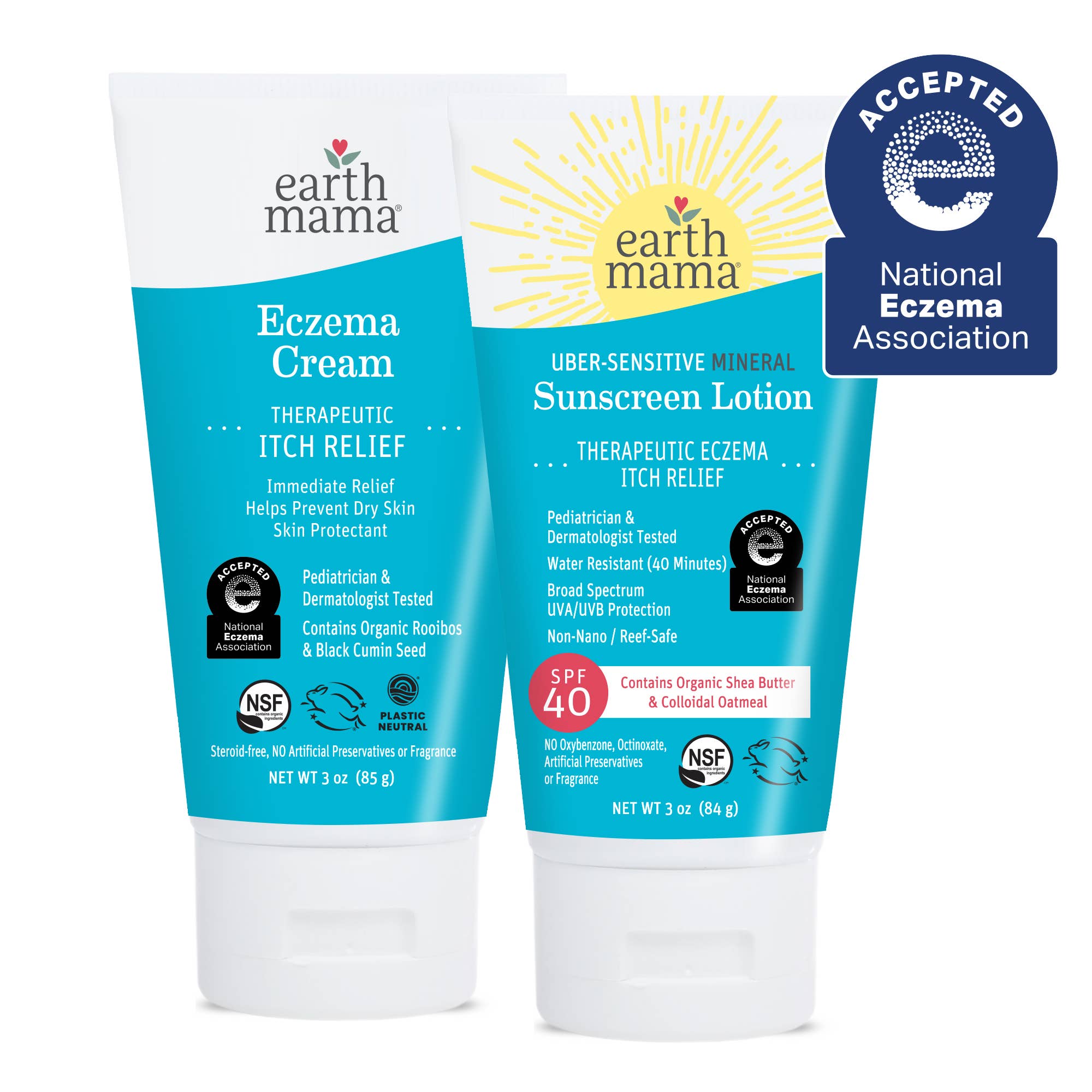 Earth Mama: Eczema Cream + Uber-Sensitive Mineral Sunscreen Set