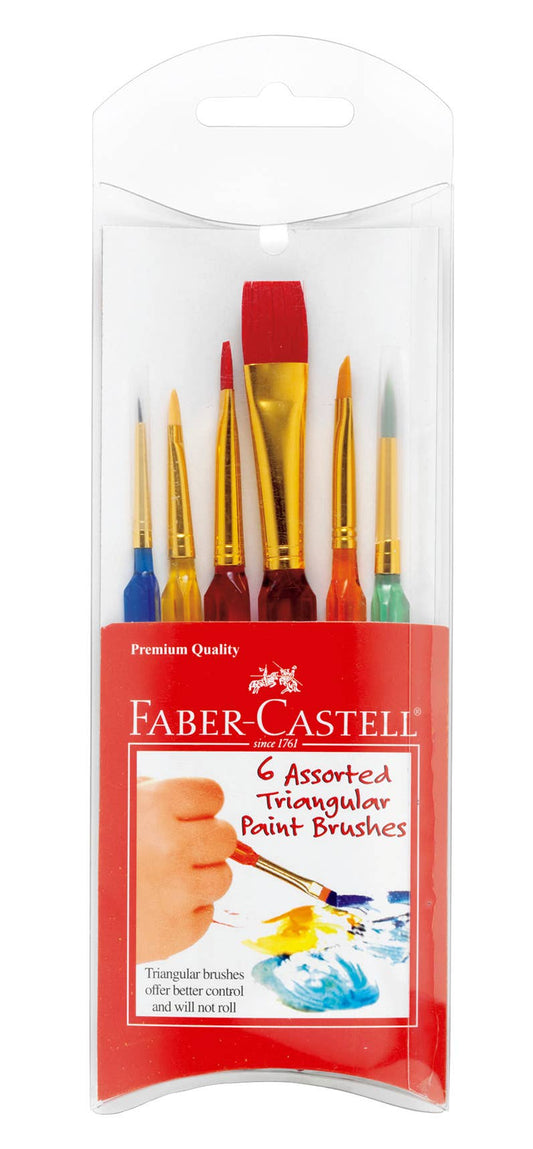 FABER-CASTELL: Triangular Paintbrushes, Assorted Sizes - Set of 6