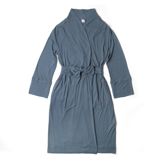 Women's Robe: Viscose Bamboo + Organic Cotton (Midnight)